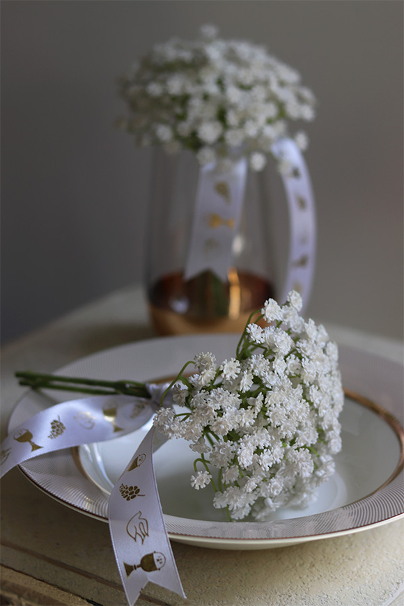 bukiet kwiatowy z gipsówki, Sakramento, dł.20cm 