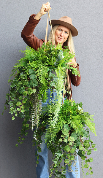 Green Moni Concrete, zielona kompozycja wisząca