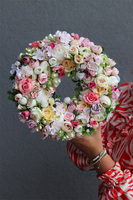 Romantyczny Dom, wysokiej jakości niebieski wianek na drzwi