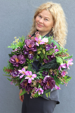 Purple Dekor, wianek dekoracyjny na drzwi, śr.40cm