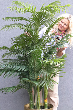 Palma Deluxe 2, wysokiej jakości sztuczna palma w metalowej donicy, wys.140cm