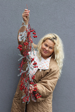 Mroźne Jagody, świąteczna girlanda dekoracyjna, dł.80cm