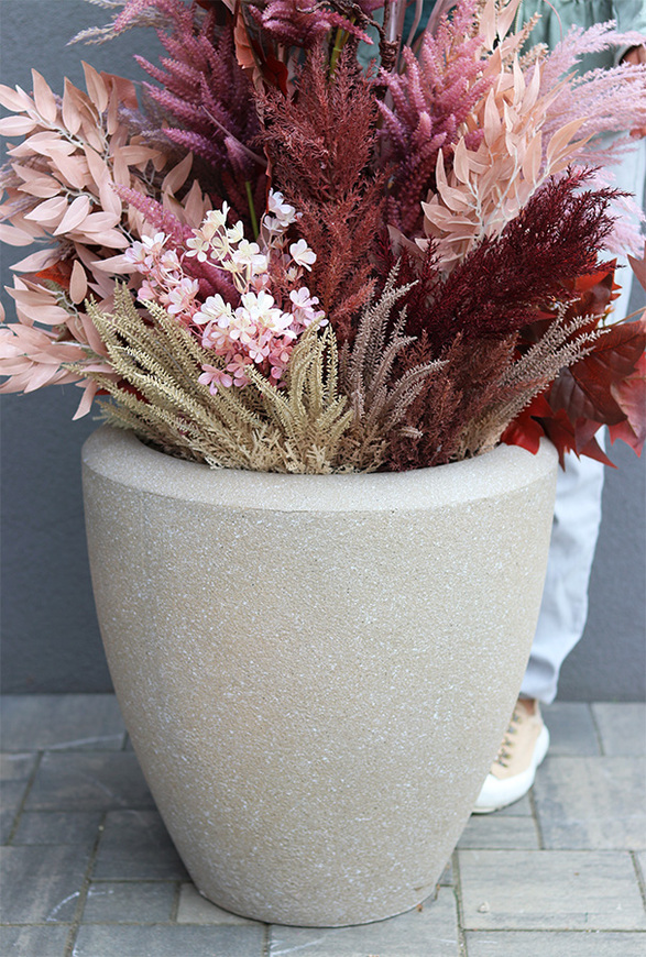 Wrzosowisko Creme Fall, jesienna dekoracja w ceramicznej donicy