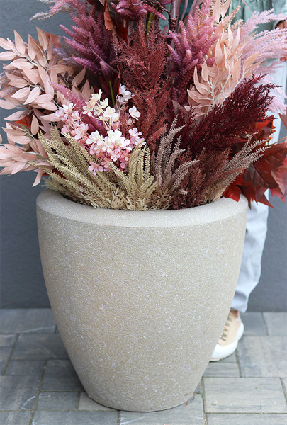 Wrzosowisko Creme Fall, jesienna dekoracja w ceramicznej donicy