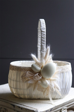 Bertana Trebla White, dekorowany koszyczek wielkanocny, wys.28cm  