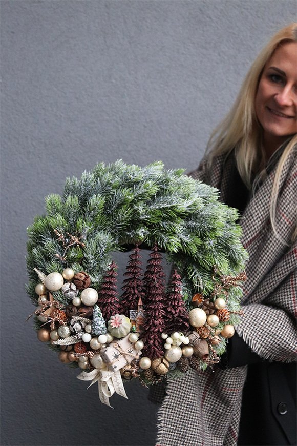 Brokatowy Las, wianek świąteczny