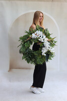 Orchid Classic, nowoczesny wianek ze storczykiem	