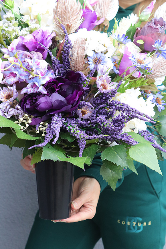 Fioleti, bukiet nagrobny we wkładzie