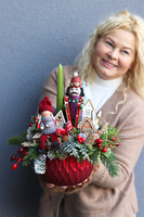 Red Velis Bosco, świąteczny stroik w szkle