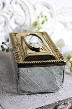 Lux Villa Gold Glamour, chustecznik pojemnik na serwetki, wym.11x25x12cm 