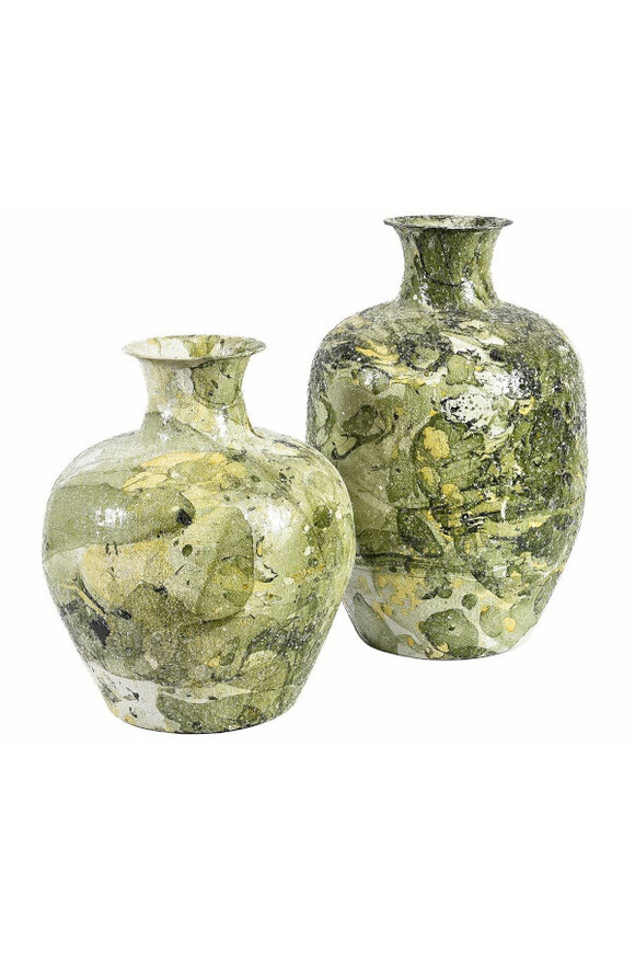 Modern metalowy wazon pękaty	