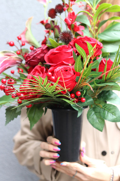 Bordosena, bukiet nagrobny we wkładzie, dł.50cm 