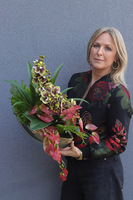 Dekoria Laos Verdi, sztuczny storczyk w łódce