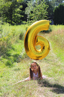 Numbers, złota cyfra balon z helem