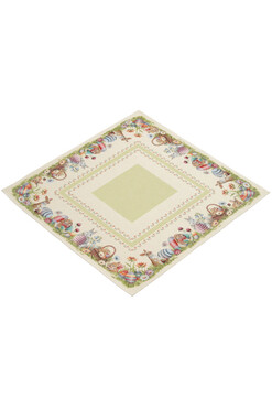 Zajączkowy Świat, wielkanocny obrus gobelinowy serweta, 98x98cm