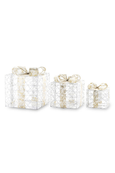 Rattan Gift Gold A, świąteczne prezenty dekoracja LED