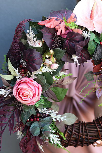 Meno, asymetryczny wianek jesienny