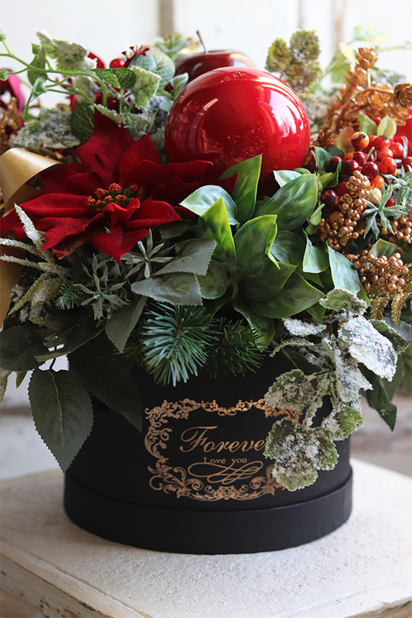 bożonarodzeniowy flowerbox, Klasyka Jest Piękna, wys.42cm