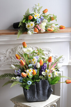 Wera New Volcan 3, kompozycja nagrobna w misie, wys.48cm 