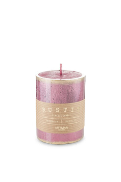 Rustic Patin, bordowa świeca walec, cienki, wys.9cm 