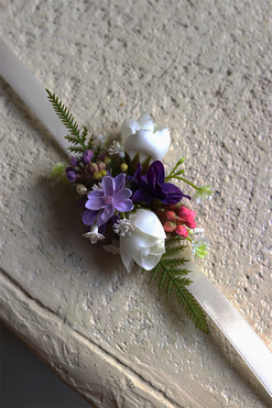 bransoletka kwiatowa, Kotylion Wiosenny Czas, rozmiar uniwersalny