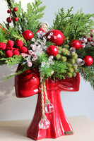 Kokarda Czerwień, świąteczny stroik w kokardzie