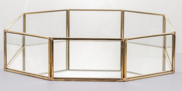 Restamo D, ośmiokątna złota taca, wym.5x30x21cm