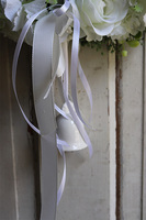 wianek dekoracyjny z dzwoneczkiem, Biała Komunia, śr.40cm 