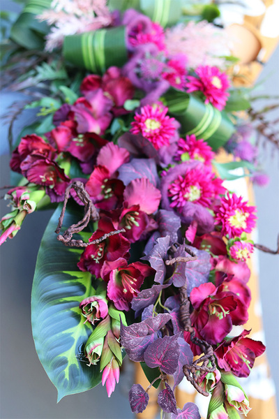 Bernata, bukiet nagrobny w plastikowej osłonce, wy.100cm