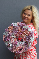 Hydrangea romance, jesienny wianek z hortensjami