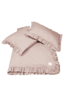 Margaret komplet pościeli bawełnianej z falbaną brudny róż