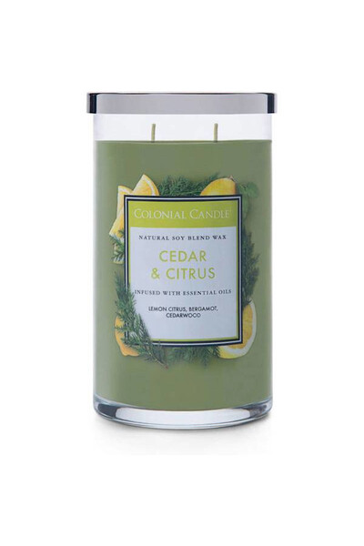 Colonial Candle, sojowa świeca zapachowa w szkle, Cedar&Citrus, 538g