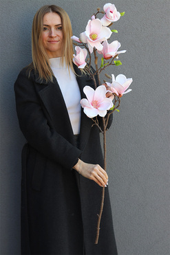 Magnolia Lux, sztuczny kwiat na gałązce, dł.110cm