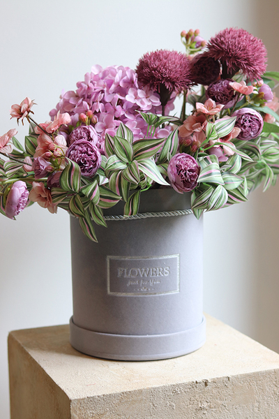 Violanta, flowerbox z hortensjami