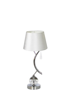 Silver Branch, lampa stołowa z abażurem, biały stożek, wys.53cm