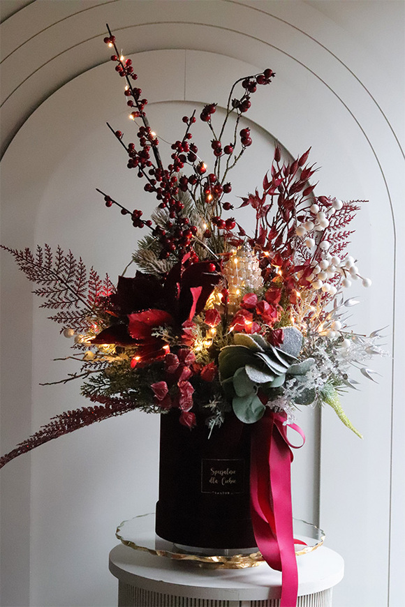 Bordo Xmas, flowerbox świąteczny LED