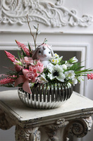 Srebrna Sielanka Sweetie Bunny, stroik wielkanocny w naczyniu