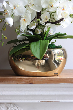 Nature&Gold, sztuczny storczyk w złotej donicy glamour, wys.50cm