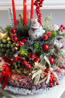 Ptasie Święta, adwentowy stroik ze świecami na talerzu