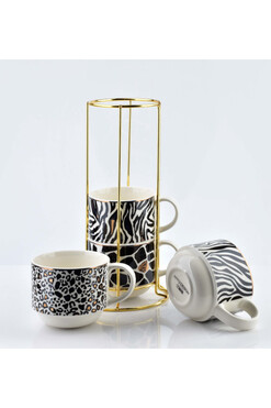 Wild, komplet filiżanek w stojaku, 4 sztuki, poj.250ml