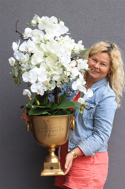 Deluxe Gold, storczyk w złotym pucharze, wys.99cm 