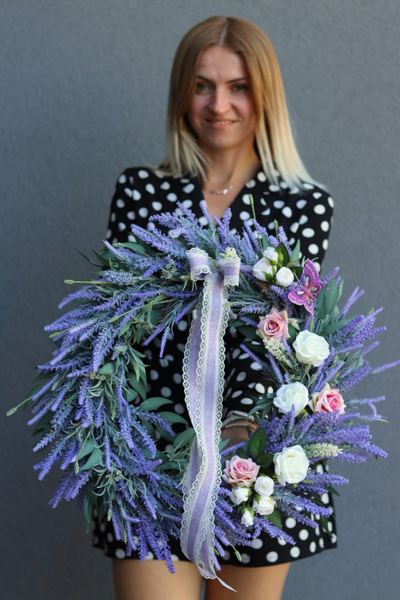 Lawendowa Symetria, wianek na drzwi