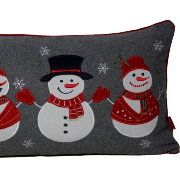OD RĘKI filcowa poszewka na poduszkę świąteczna, Nicolaus Snowman, wym.30x50cm
