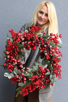 Czerwona Kraina, świąteczny wianek na drzwi