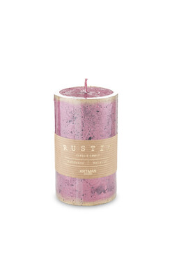 Rustic Patin, bordowa świeca walec, cienki, wys.11.5cm