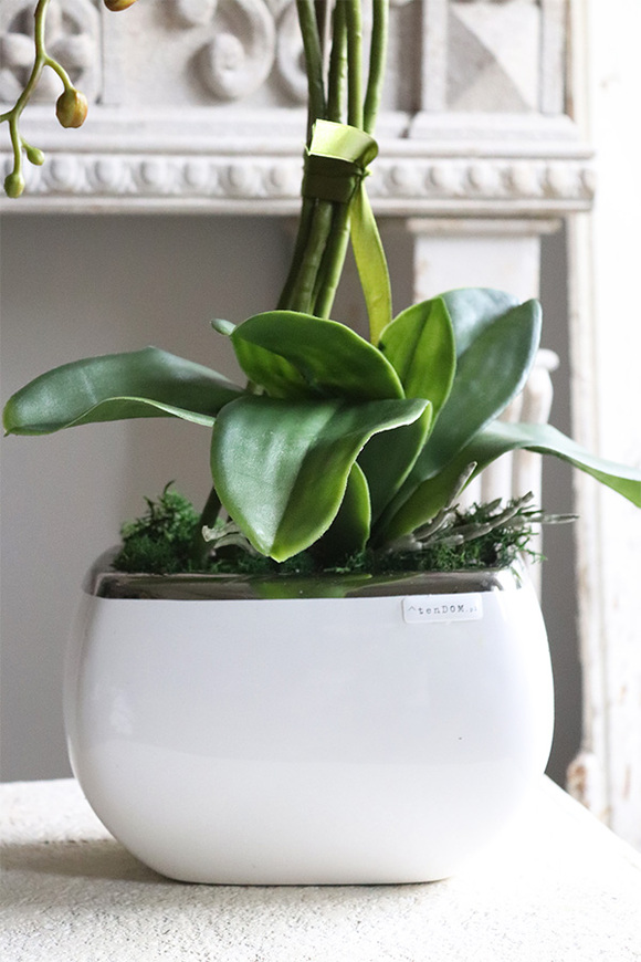 Fuksja Nedrio, sztuczny storczyk w naczyniu glamour, wys.58cm 