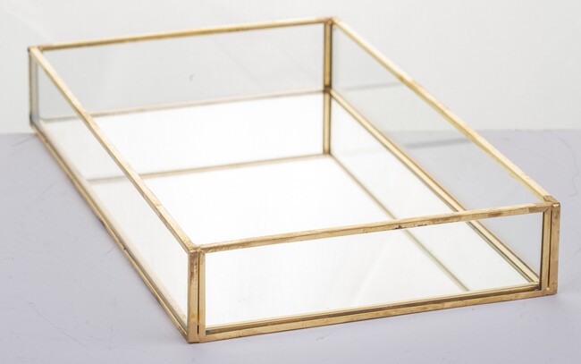 Restamo C, złota taca lustrzana, wym.4x24x14cm