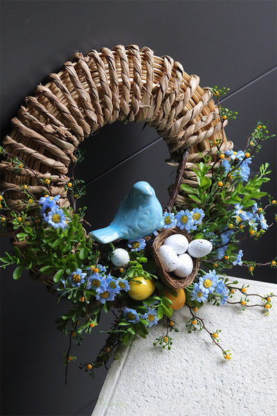 Blue Bird Spring, wiosenny wianek dekoracyjny