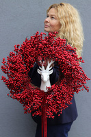  Jeleń w Koralach, świąteczny wianek dekoracyjny