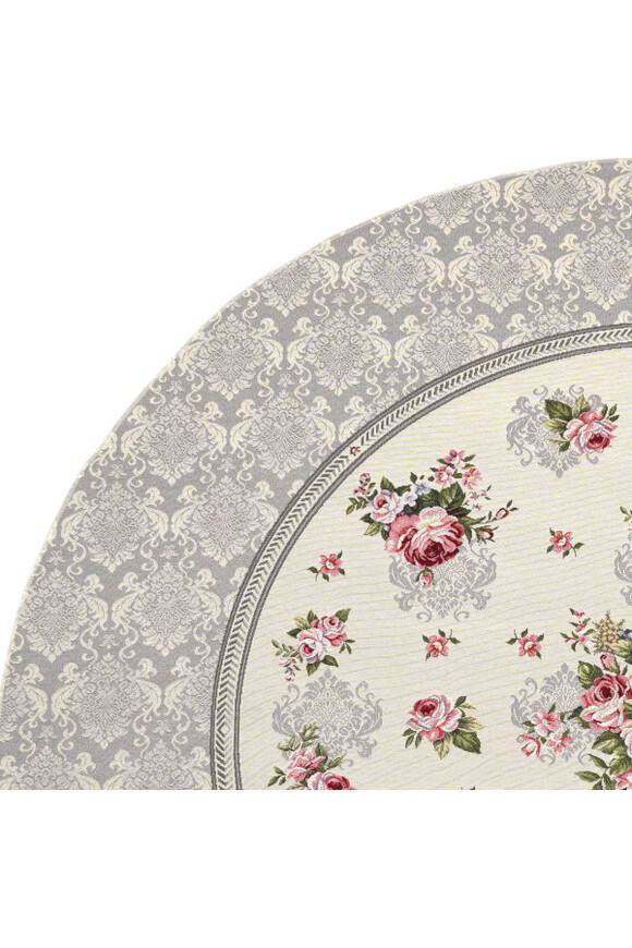 Rose Palace Grey obrus gobelinowy serweta okrągła	